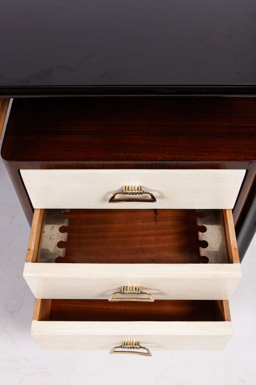 Modern Important Executive Rosewood Desk Attributed to Carlo de Carli, 1950